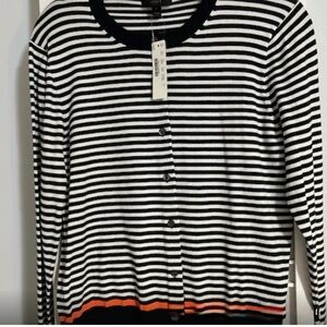 J. Crew Striped Cardigan Sweater (L)